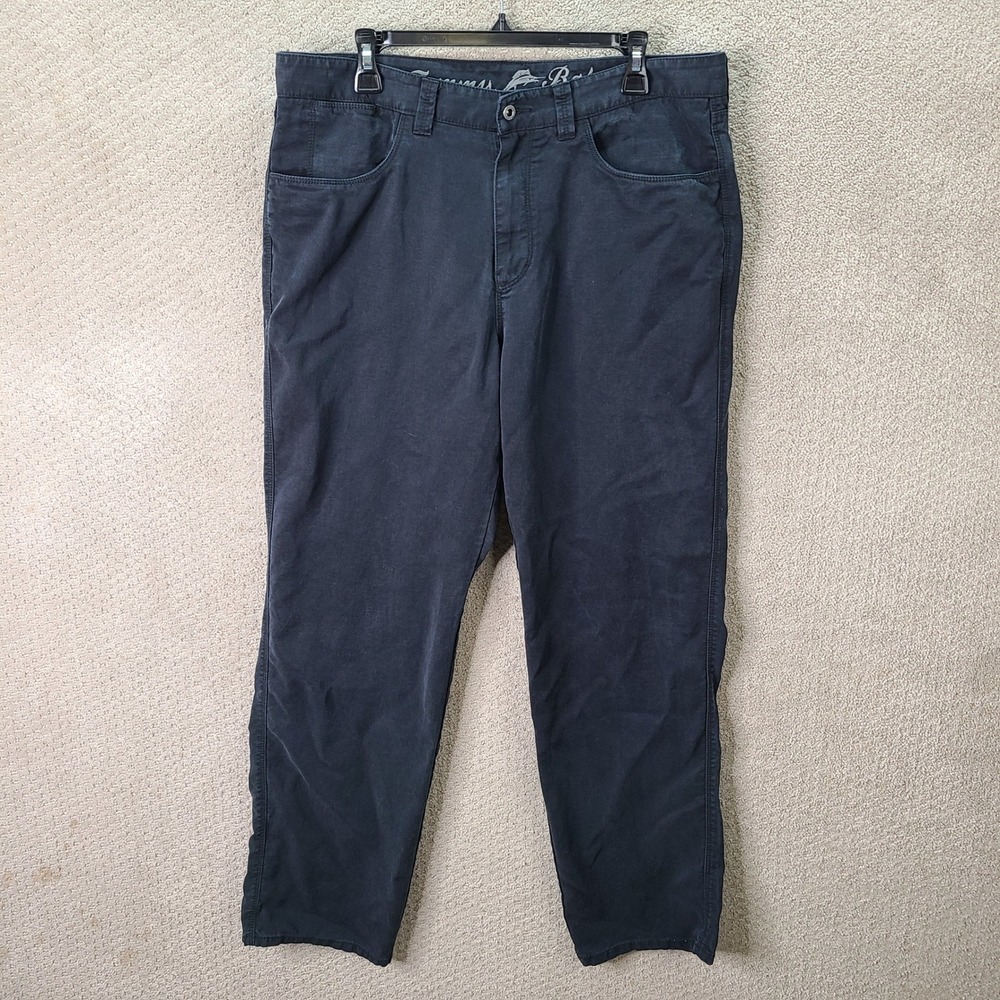Tommy Bahama Pants Mens 36x32 Black Chino Tencel Cotton Casual 5 Pocket Classic